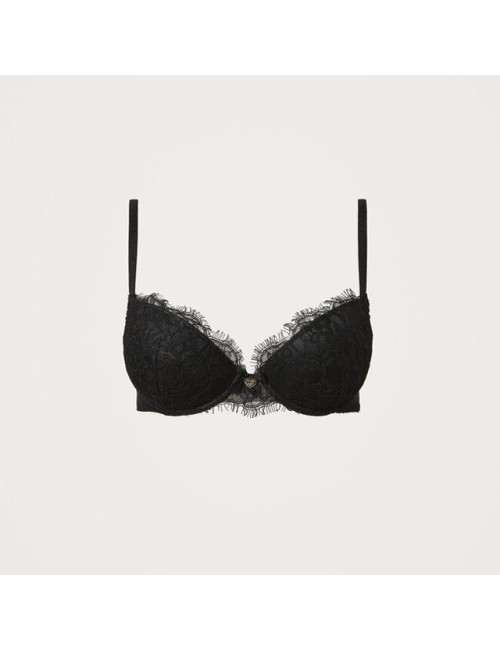 Twinset - reggiseno push-up in pizzo 211ll6344 nero