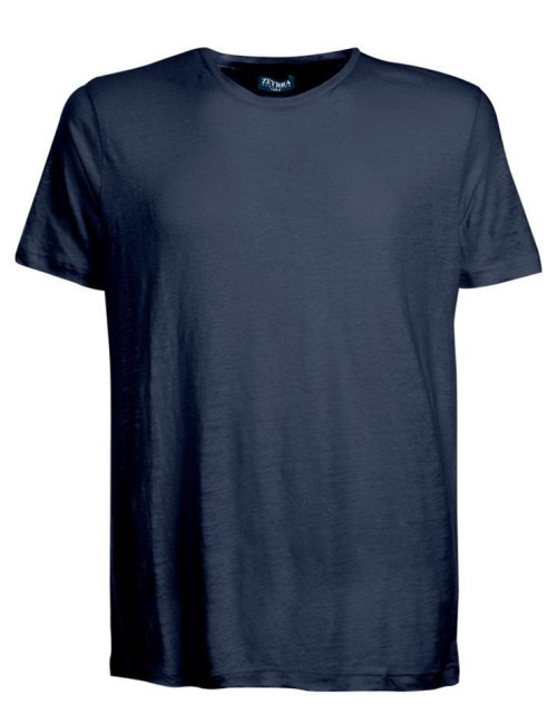 Zeybra - t-shirt in lino aut001 blu