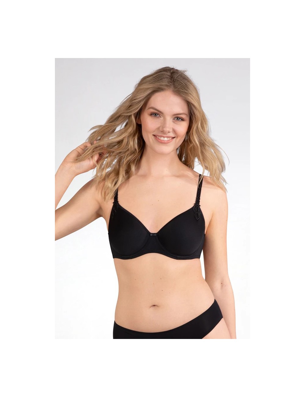 Naturana - reggiseno con ferretto e coppa c traspirante 7152c 400 nero