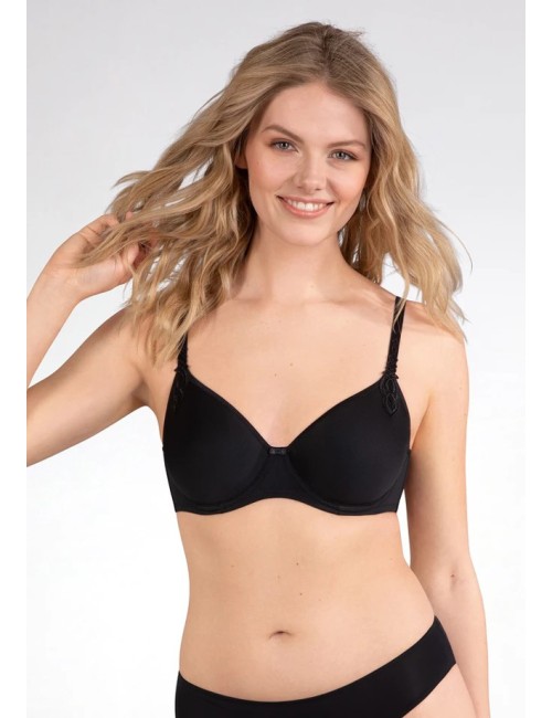 Naturana - reggiseno con ferretto e coppa c traspirante 7152c 400 nero