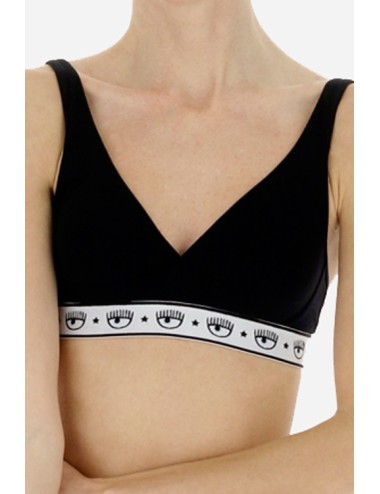 Chiaraferragni - reggiseno triangolo maxi logomania 4605 3224 0555 nero