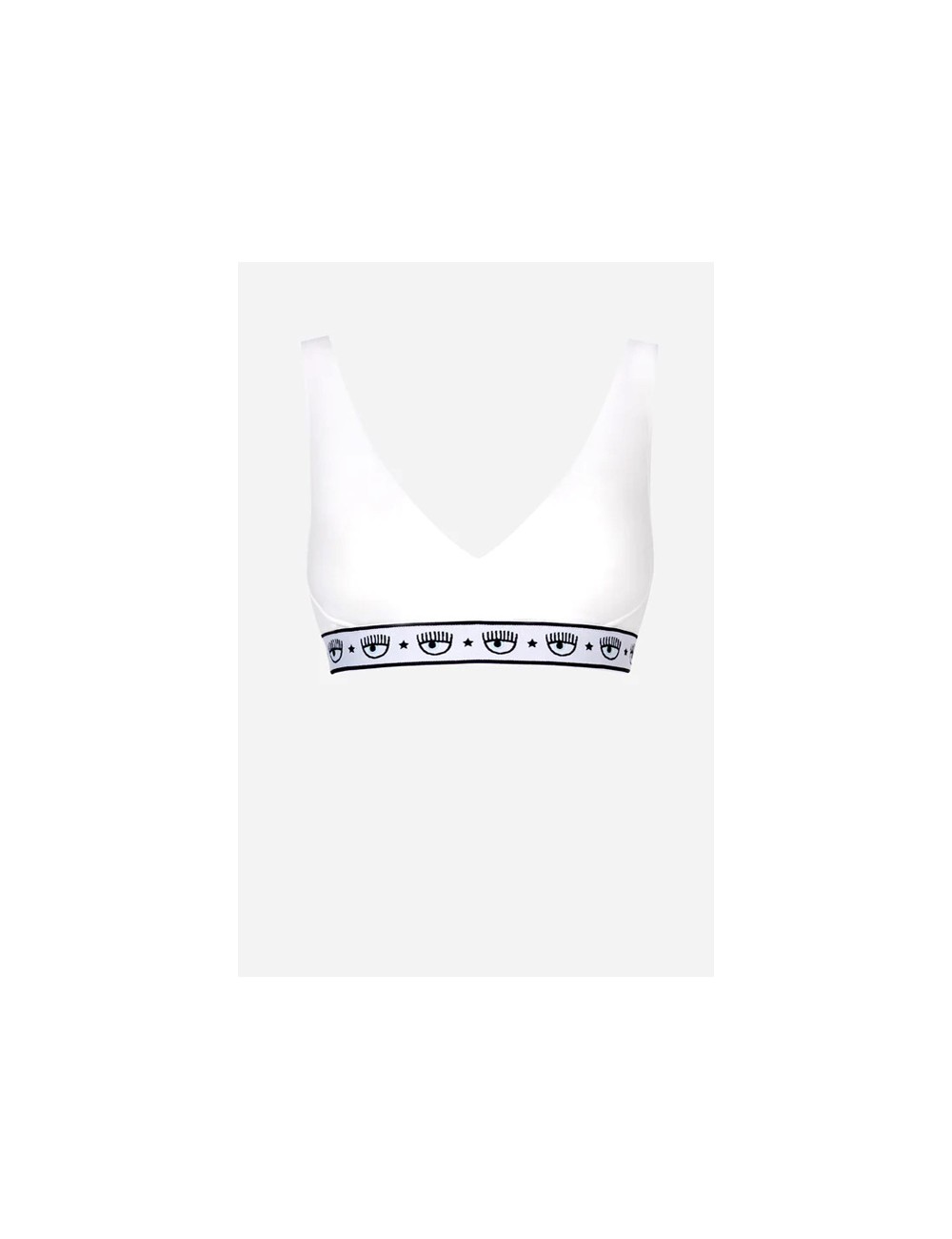 Chiaraferragni - reggiseno triangolo maxi logomania 4605 3224 0001 bianco