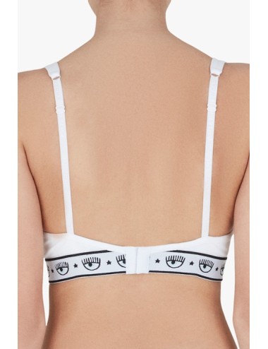 Chiaraferragni - reggiseno triangolo maxi logomania 4605 3224 0001 bianco