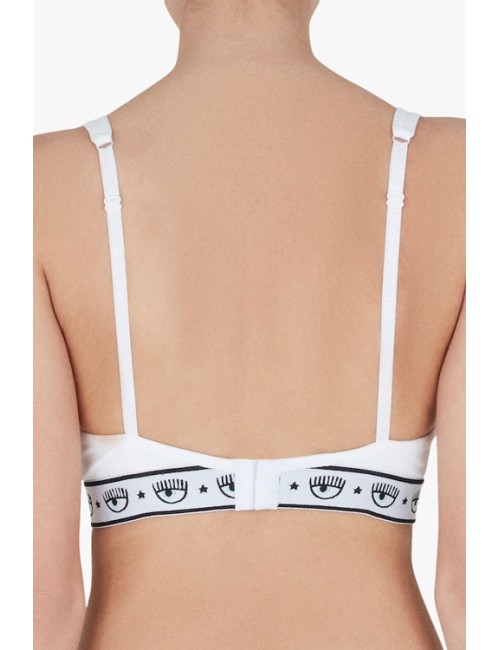 Chiaraferragni - reggiseno triangolo maxi logomania 4605 3224 0001 bianco