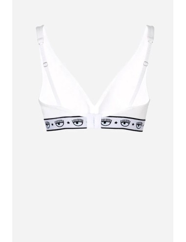 Chiaraferragni - reggiseno triangolo maxi logomania 4605 3224 0001 bianco