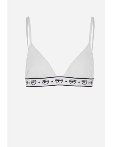 Chiaraferragni - reggiseno triangolo logomania 4602 3224 0001 bianco