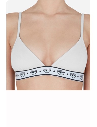 Chiaraferragni - reggiseno triangolo logomania 4602 3224 0001 bianco