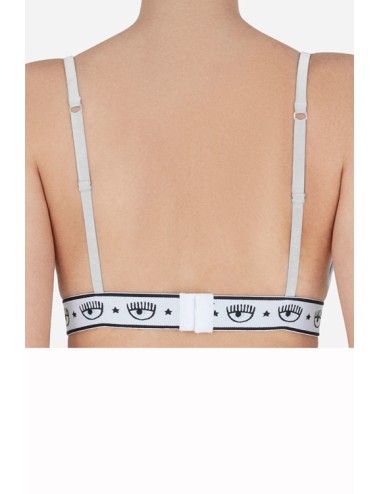 Chiaraferragni - reggiseno triangolo logomania 4602 3224 0001 bianco