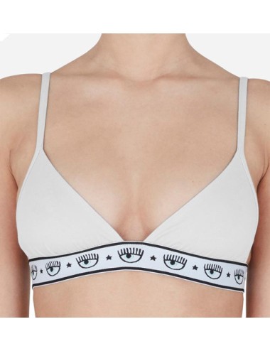 Chiaraferragni - reggiseno triangolo logomania 4602 3224 0001 bianco