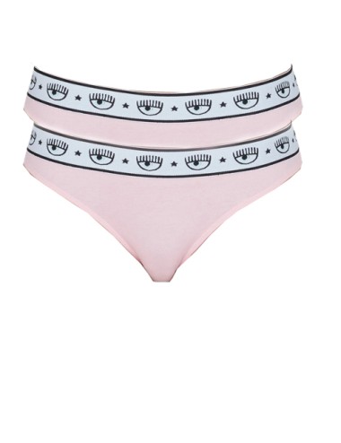 Chiaraferragni - slip bipack logomania 4702 3224 3242 azz/rosa