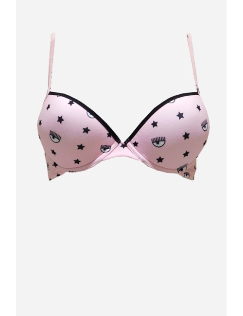 Chiaraferragni - reggiseno push-up eye star all-over 4625 3226 1242 rosa