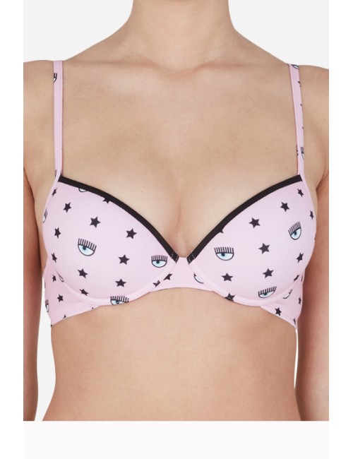 Chiaraferragni - reggiseno push-up eye star all-over 4625 3226 1242 rosa