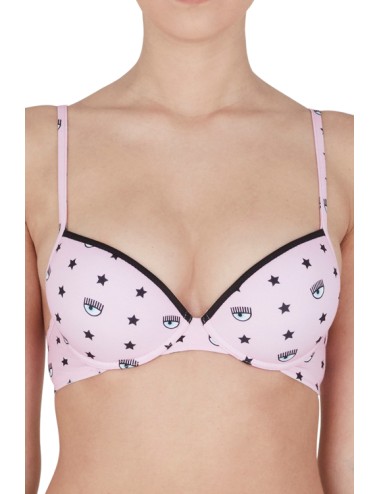 Chiaraferragni - reggiseno push-up eye star all-over 4625 3226 1242 rosa