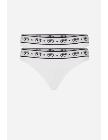 Chiaraferragni - slip bipack logomania 4702 3224 0001 bianco