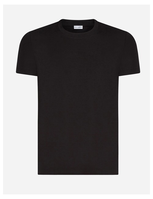 Dolce&gabbana - t-shirt girocollo strech cotton n8a09j o0024 nero