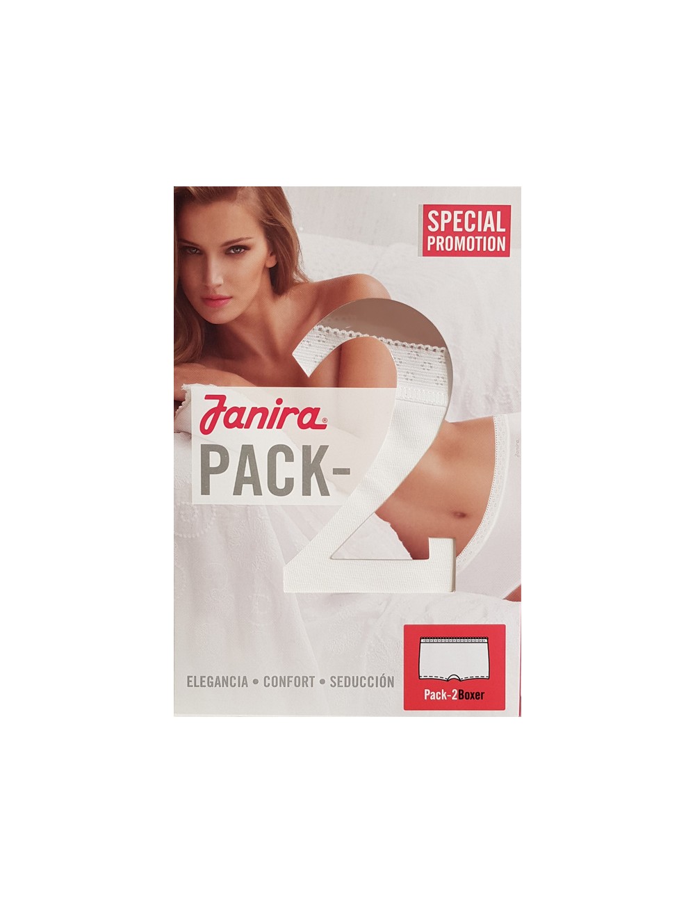 Janira - bi-pack 2 boxer esencial 1031671 bianco