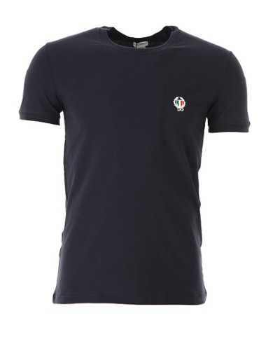 Dolce&gabbana - t-shirt girocollo jersey cotone bielastico n8a03j o0020 blu