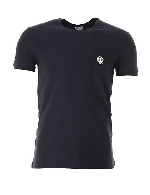 Dolce&gabbana - t-shirt girocollo jersey cotone bielastico n8a03j o0020 blu