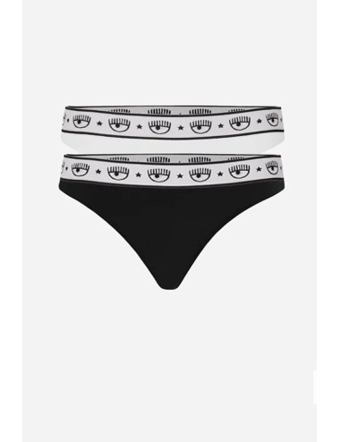 Chiaraferragni - slip bipack logomania 4702 3224 1555 bianco/nero