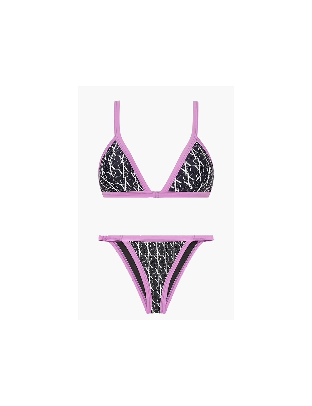 Ck - bikini triangolo e slip ck one kw0kw01747-1704-0gj nero