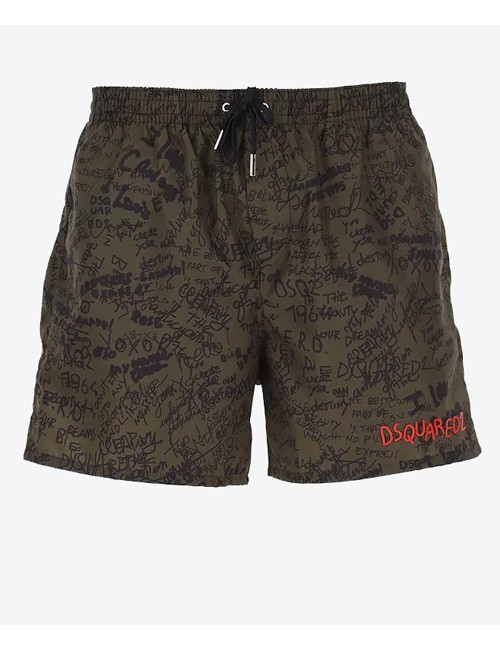 Dsquared2 - boxer corto all over d7bn544190 308 militare