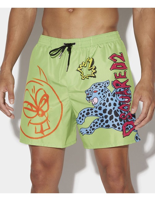 Dsquared2 - boxer corto fantasia d7b544170 368 verde