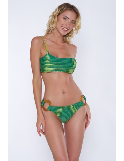 Miss bikini - fascia monospalla ond. palline ambra + slip italia v4094s bradesco trve