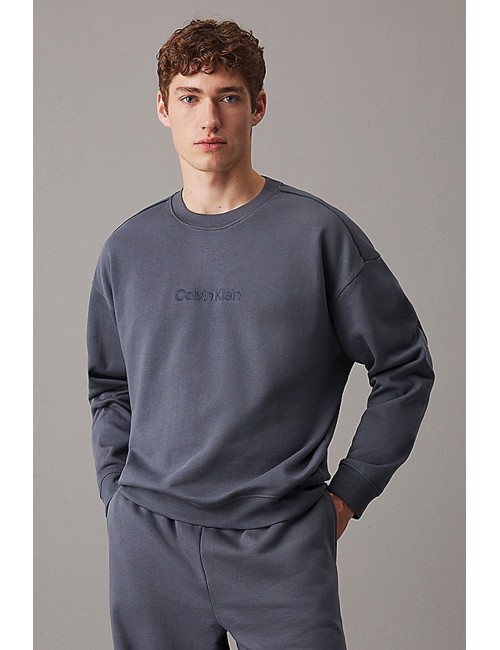 Ck - felpa lounge in felpa di cotone - sweatshirt 000nm2686e-ckp