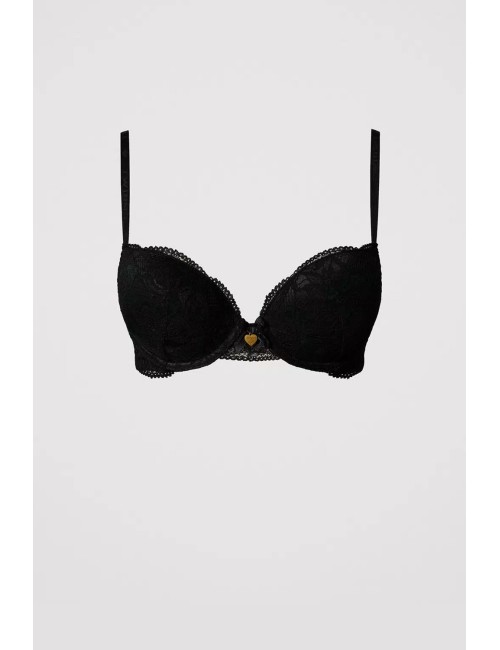 Twinset - reggiseno push-up in pizzo nero 242ll6e44 00006