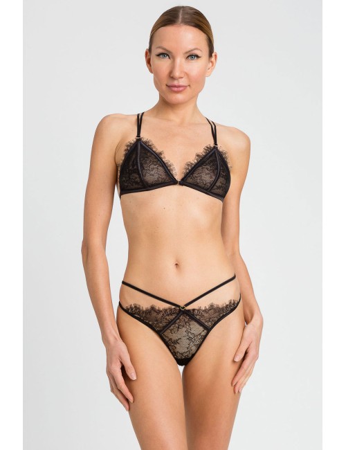 Twinset - slip perizoma in pizzo nero 242ll6j88 00006