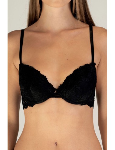 Parisblue - reggiseno push-up in pizzo 117954 faby nero - 13909