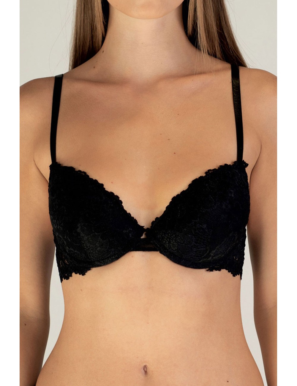 Parisblue - reggiseno push-up in pizzo 117954 faby nero