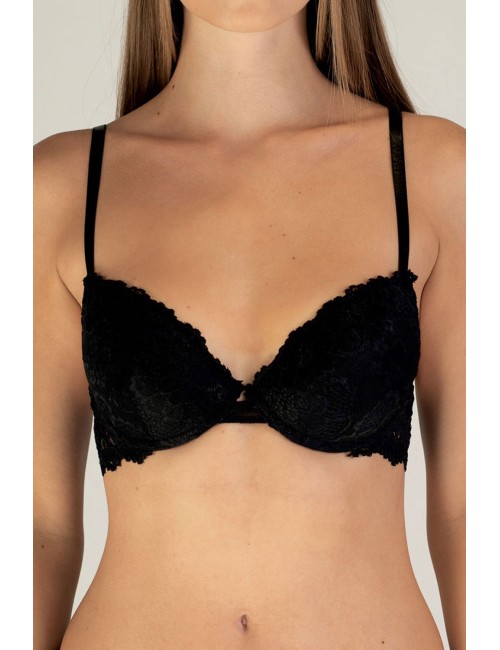 Parisblue - reggiseno push-up in pizzo 117954 faby nero