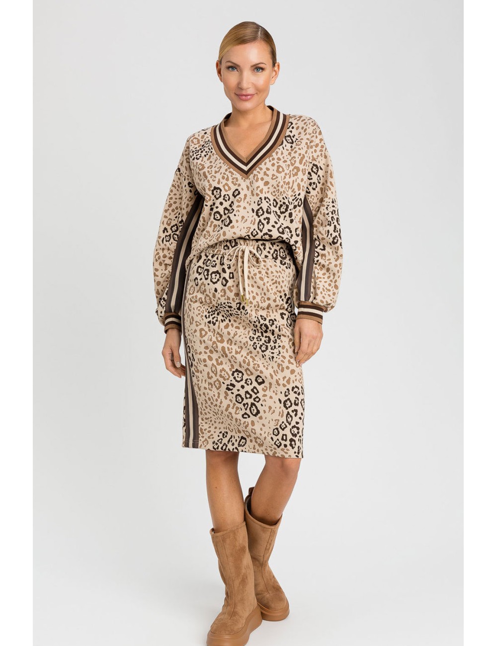 Twinset - felpa animalier jacquard 242li2uaa 11920