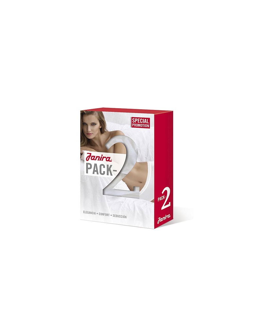 Janira - bi-pack 2 midi esencial slip vita alta 1031481 bianco