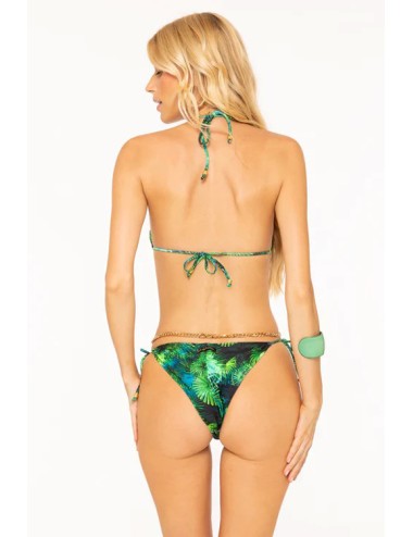 4giveness - bikini triangolo e slip laccetti green tropic fgbw2123 200