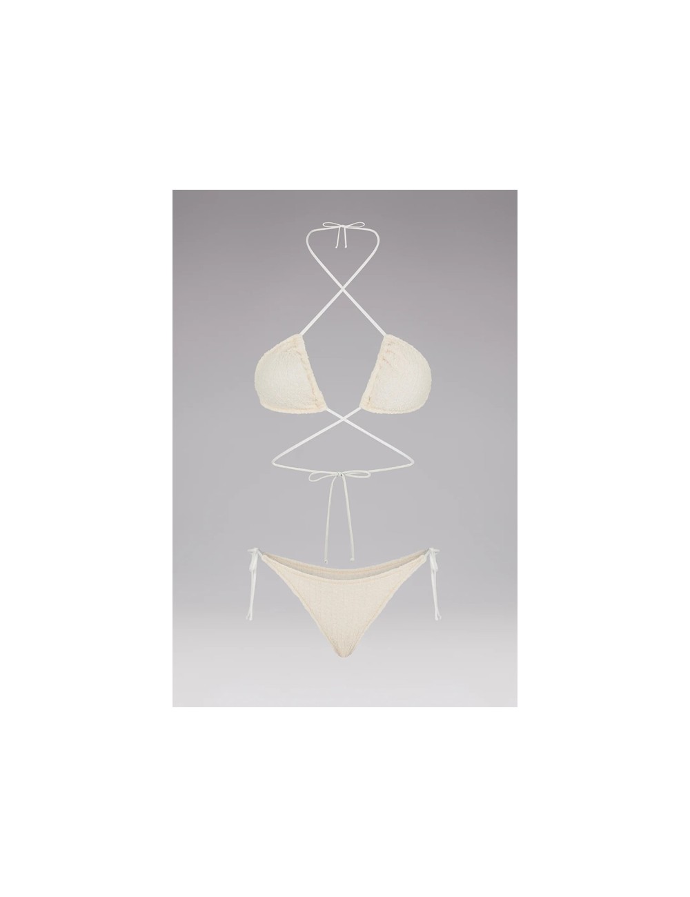 Effek - bikini triangolo e slip americano regolabile clear fk23-0310wh