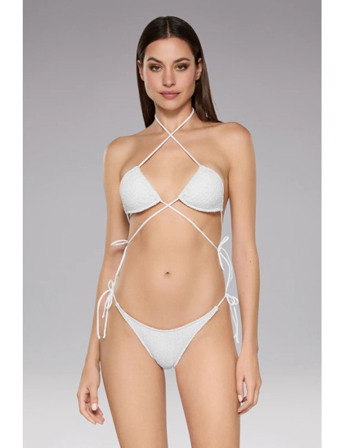 Effek - bikini triangolo e slip americano regolabile clear fk23-0310wh