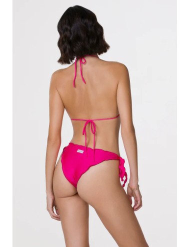 Mefui - bikini triangolo e slip brasiliano con nodi frou frou mf24-1900/1904fx fuxia