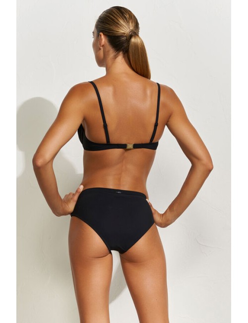 Maryan mehlhorn - bikini con top torto con drappeggio, black-sand-caramel 5520+130 504 006