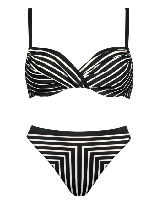 Maryan mehlhorn - bikini con top con ferretto, slip vita alta 5520+827 509 077 black & white