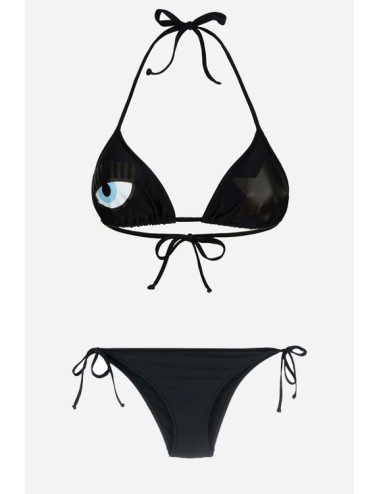 Chiaraferragni - bikini triangolo logo 5706-7106 a0555 nero