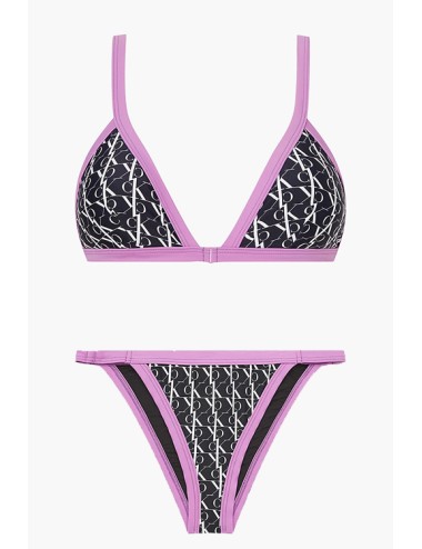 Ck - bikini triangolo e slip ck one kw0kw01747-1704-0gj nero