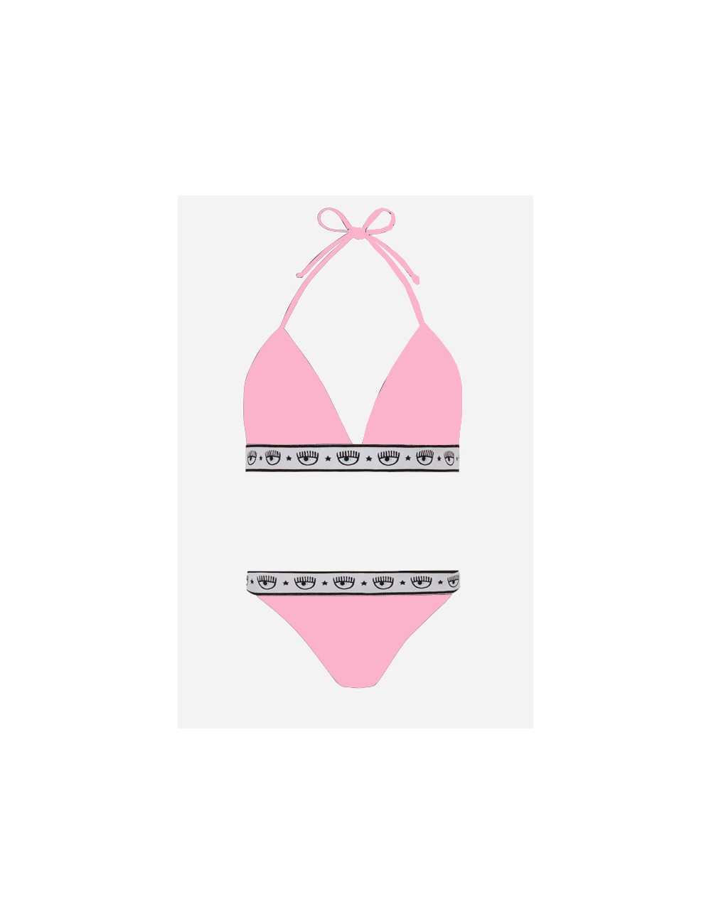 Chiaraferragni - bikini triangolo e slip  logo 5704-7104 5211 a0246 rosa