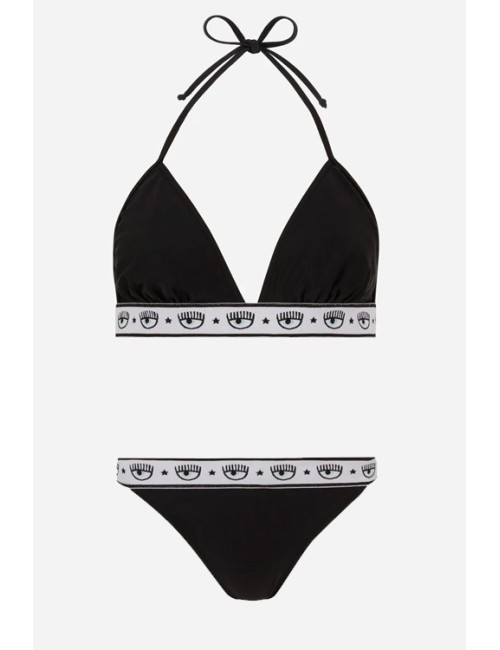 Chiaraferragni - bikini triangolo e slip  logo 5704-7104 5211 a0555 nero