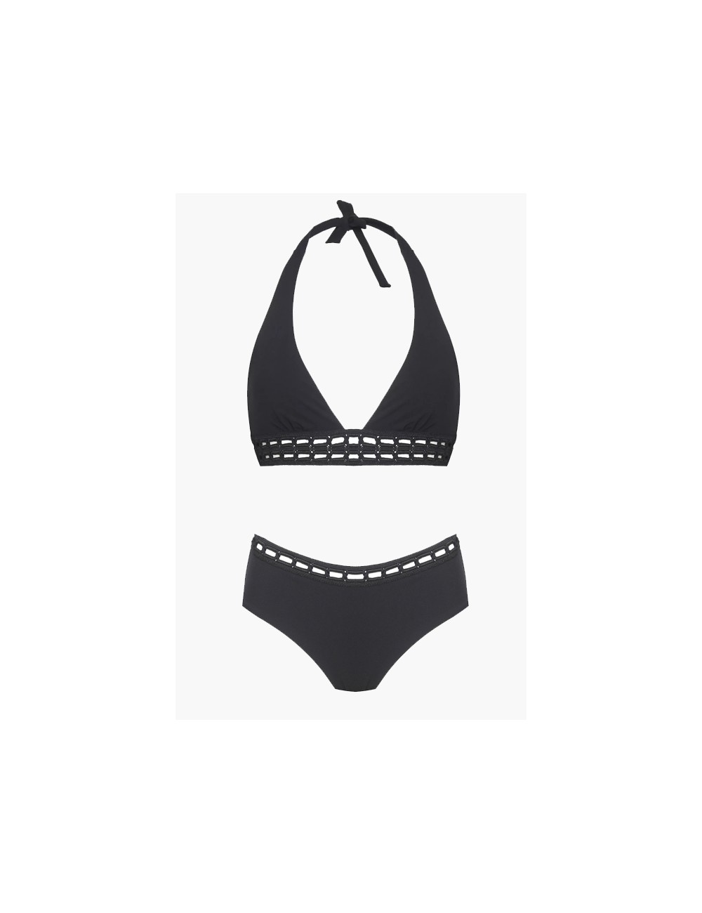 Ermanno scervino - bikini triangolo alto e coulotte d424y347lyt+ 348lyt 95708 nero