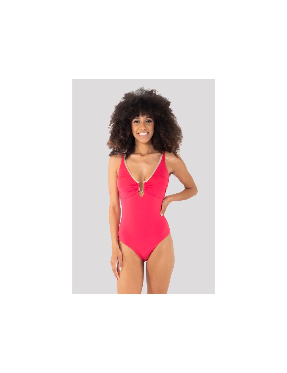 Vacanze italiane - costume intero susina solid color vi23-147 fuxia