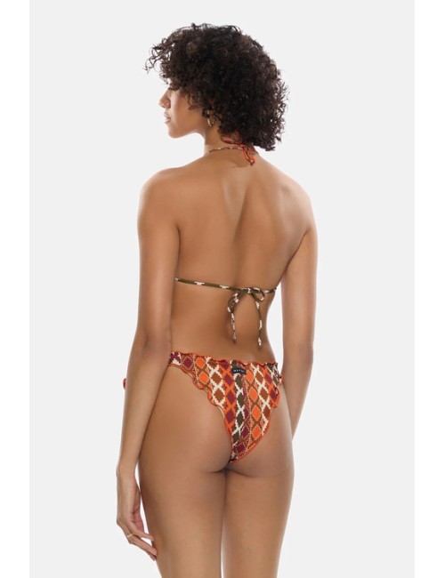 Mefui - bikini triangolo frou frou e slip nodi regolabile guarda pampa mf23-1520u