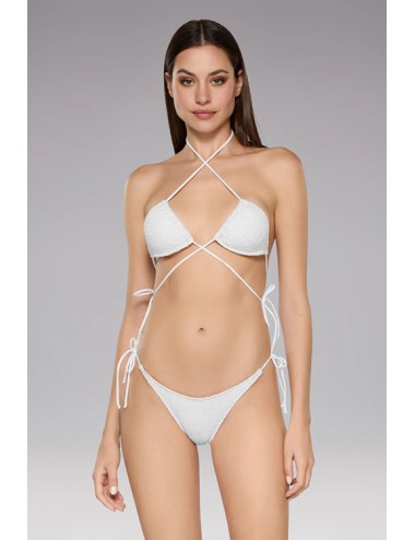 Effek - bikini triangolo e slip americano regolabile clear fk23-0310wh