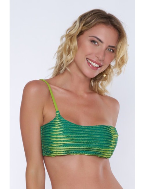 Miss bikini - fascia monospalla ond. palline ambra + slip italia v4094s bradesco trve